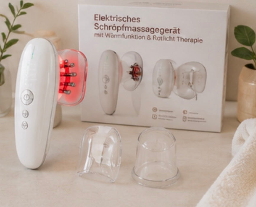 Elektrisches Schröpfmassagegerät mit Wärmefunktion &amp; Rotlicht Therapie